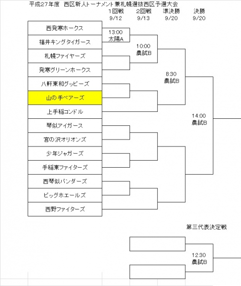 西区新人戦兼札幌選抜西区予選大会（ジュニア）