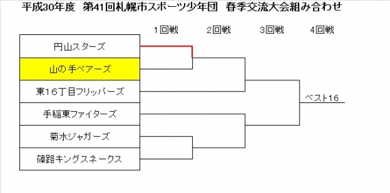 スポーツ少年団春季交流大会1回戦の結果