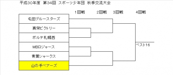 スポーツ少年団秋季交流大会（ジュニア）組合せ