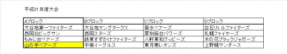 第13回近藤杯記念少年野球大会（リーグ戦）　組合せ